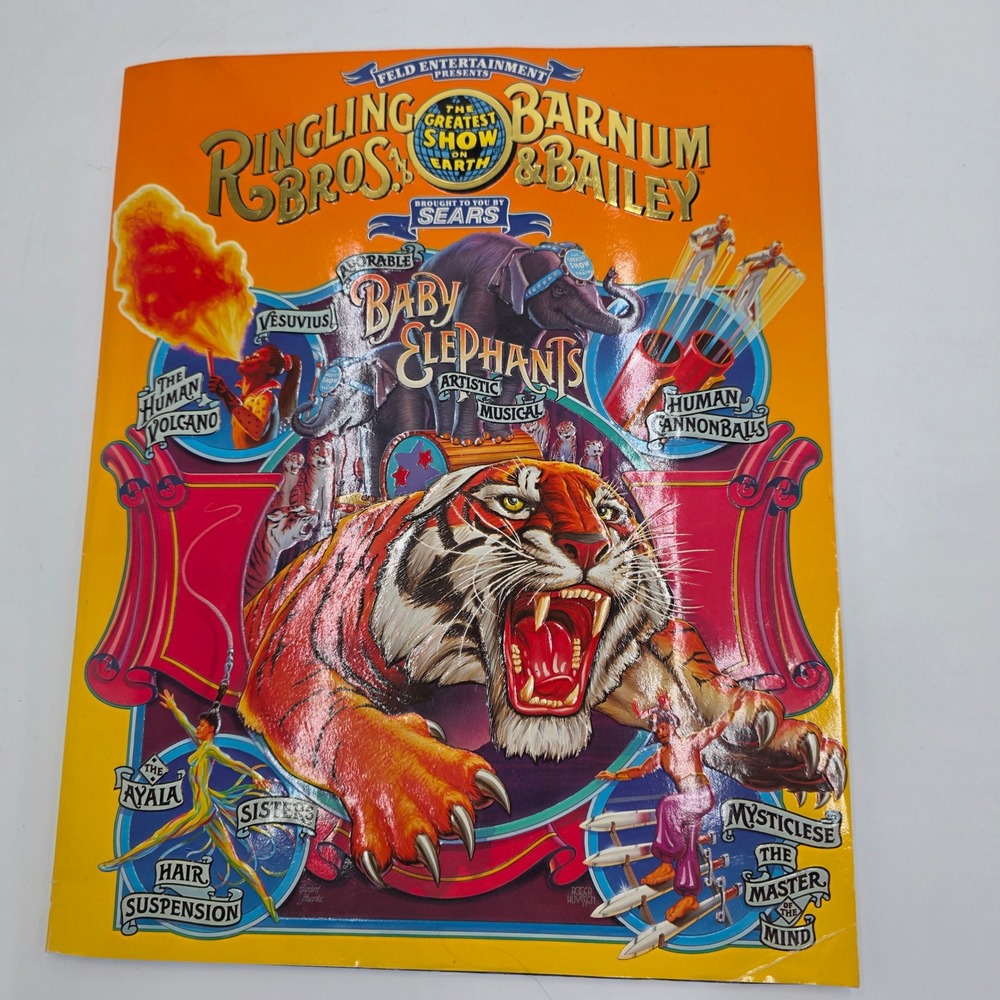 Vintage 1998 Ringling Bros Barnum Bailey Circus Program Signed‎ Autograph Tiger